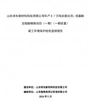 山東祥東新材料科技有限公司年產8.7萬噸抗氧化劑、烷基酚及粗酚精制項目(一期)(一期裝置)竣工環境保護驗收監測報告
